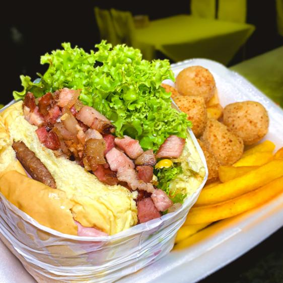 Combo Individual - X- Bacon + Batata Frita + Coxinha Frita + Refrigerante 200ml