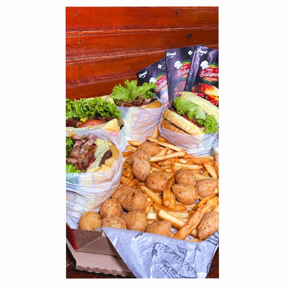 Combo Família Completa - 4 X- Bacon + Batata Frita + Coxinha Frita + 4 Refrigerante 200ml  