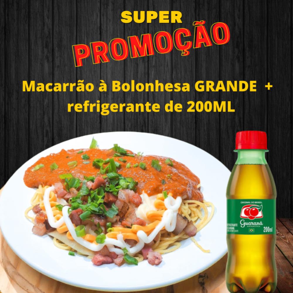 Macarrão à Bolonhesa - Médio + Refri 200ml