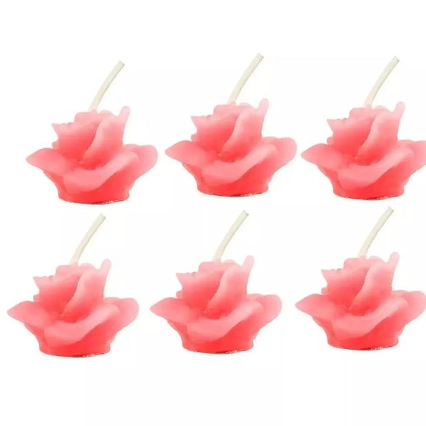 Vela AromÁtica Rosa 06 Unidades Brasil Fetiche