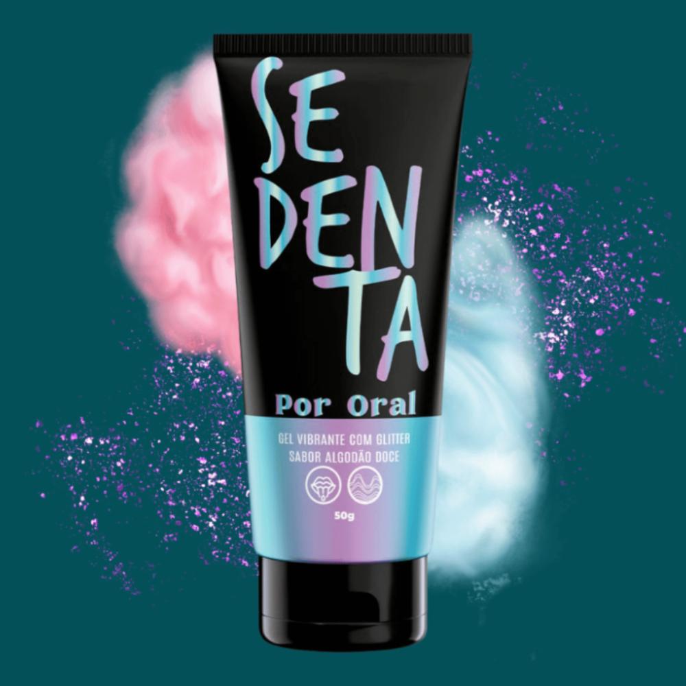 Sedenta Por Oral Com Glitter Algodão Doce