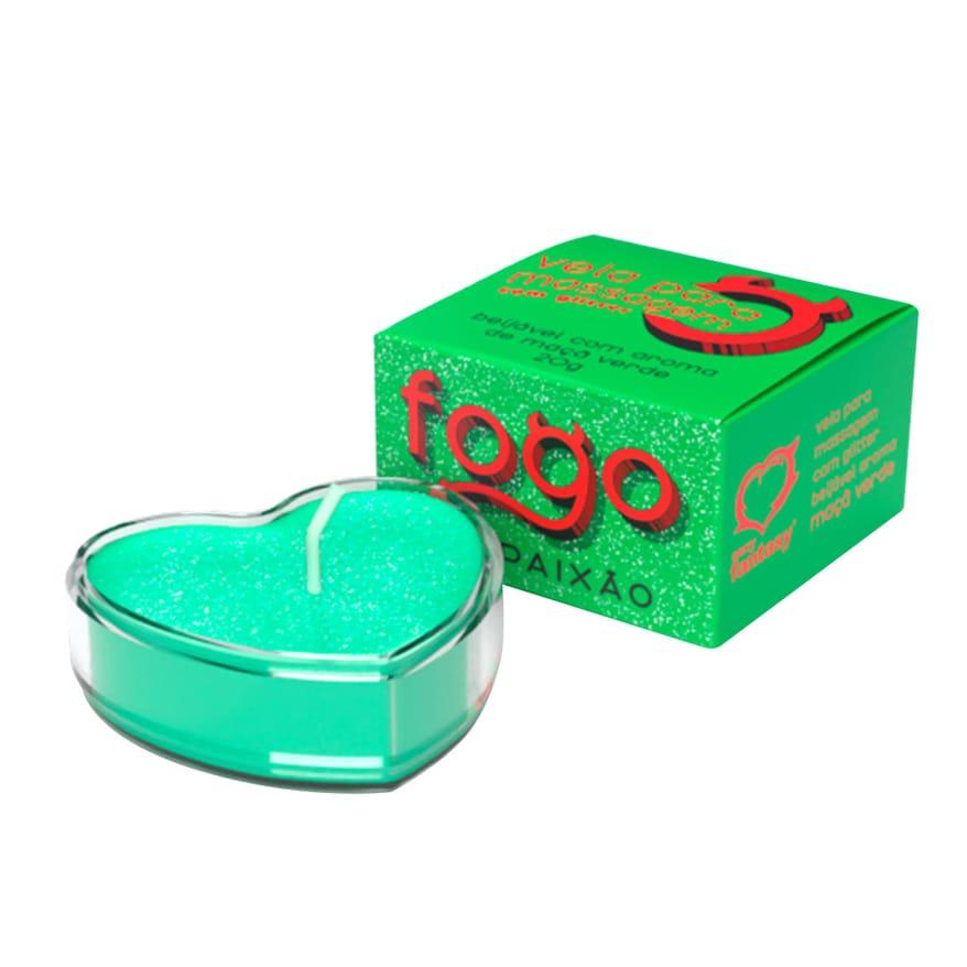  Vela De Massagem BeijÁvel Com Glitter 20g Sexy Fantasy MaÇÃ Do Amor 